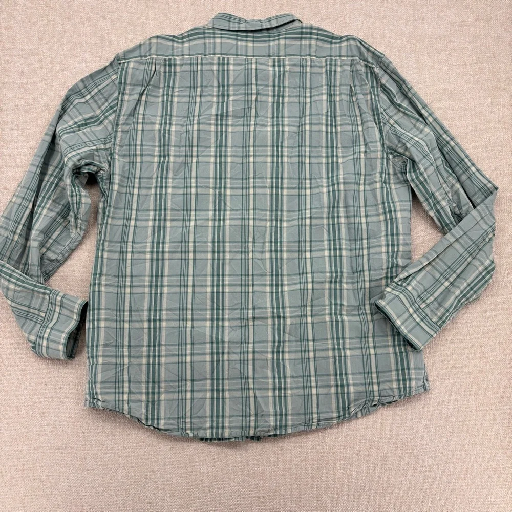 Prana Men's 100% organic cotton Blue Plaid Button Down Shirt XXL slim fit - Picture 2 of 6